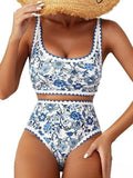 Bikini nuevo con estampado floral y abertura frontal