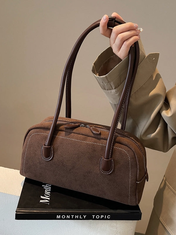 Bolso de hombro retro con efecto esmerilado, estilo «pillow bag» informal