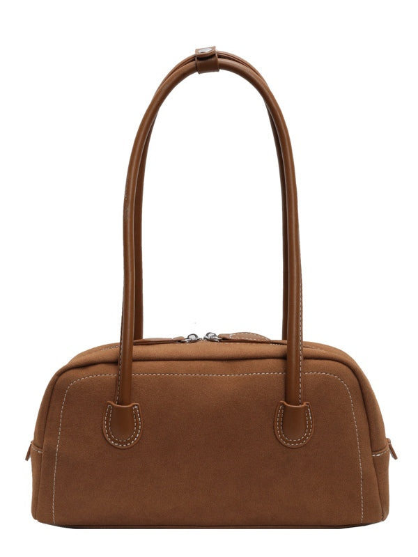 Bolso de hombro retro con efecto esmerilado, estilo «pillow bag» informal