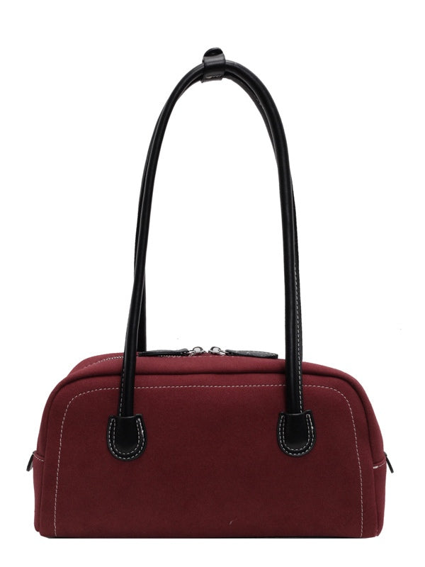 Bolso de hombro retro con efecto esmerilado, estilo «pillow bag» informal