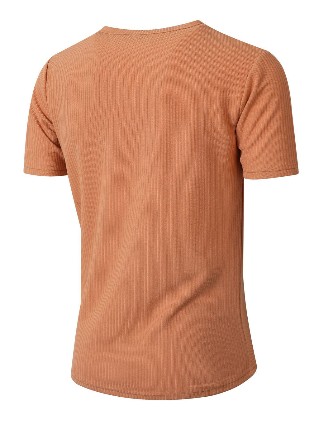Men's Sports Casual Stretch Striped Henley Collar Short-Sleeve T-Shirt