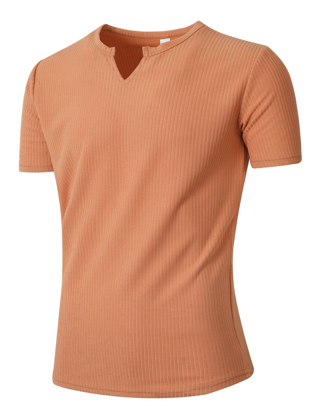 Men's Sports Casual Stretch Striped Henley Collar Short-Sleeve T-Shirt