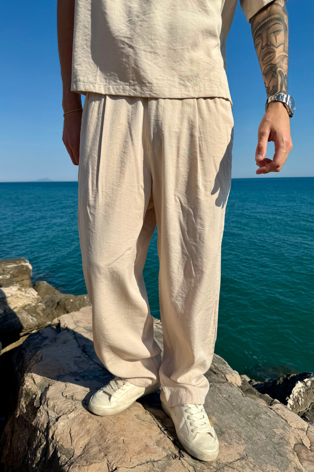 Pantalón Cancún de lino beige
