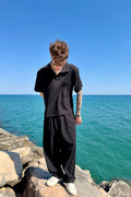 Pantalón Cancún de lino negro