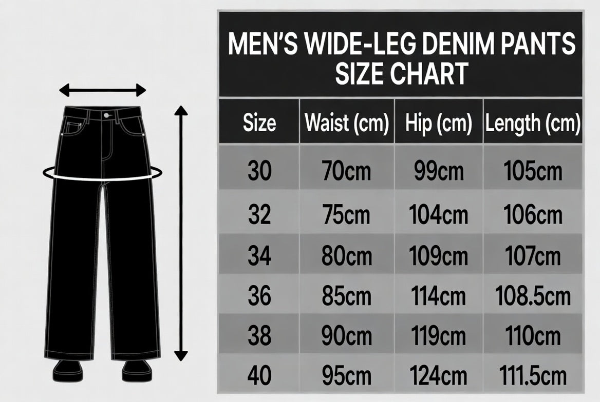 Men's Straight-Leg Wide-Leg Casual Drawstring Elastic Waist Jeans