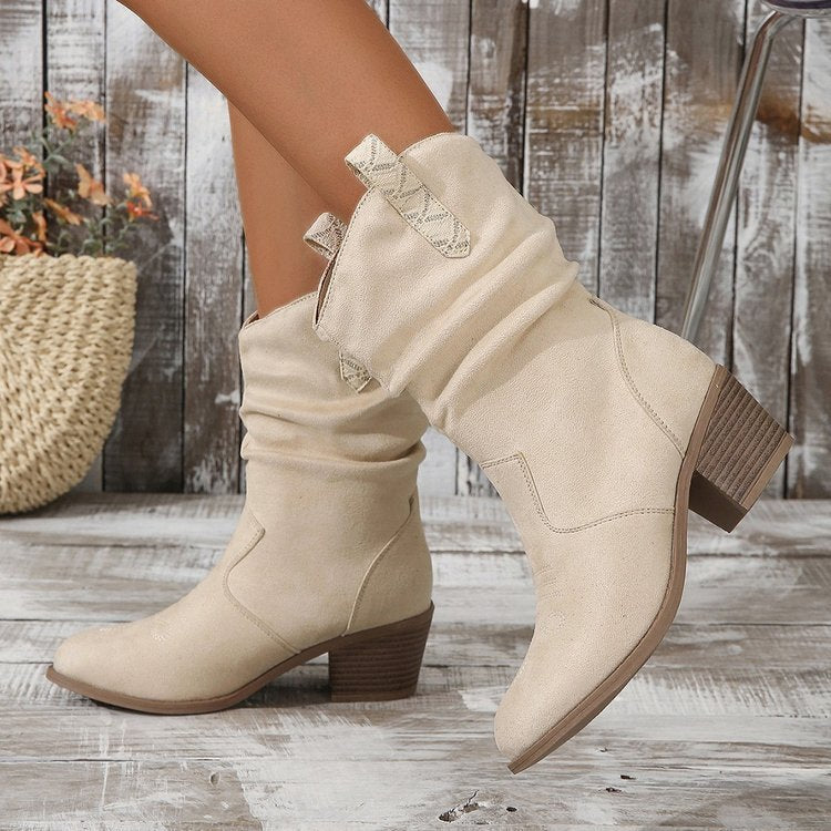 Botines vintage de estilo vaquero con borlas