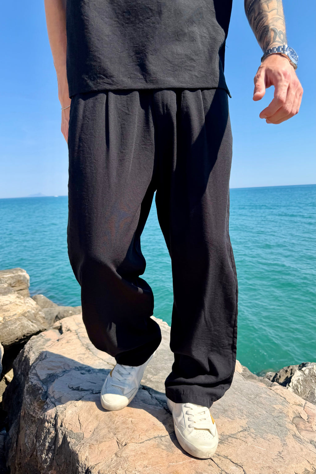 Pantalón Cancún de lino negro