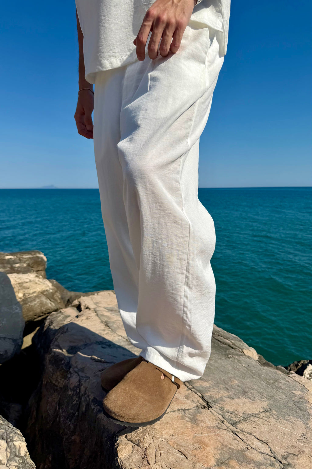 Pantalón Cancún de lino blanco