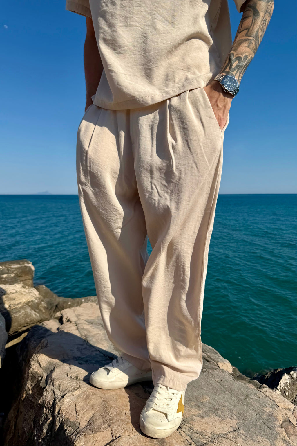Pantalón Cancún de lino beige