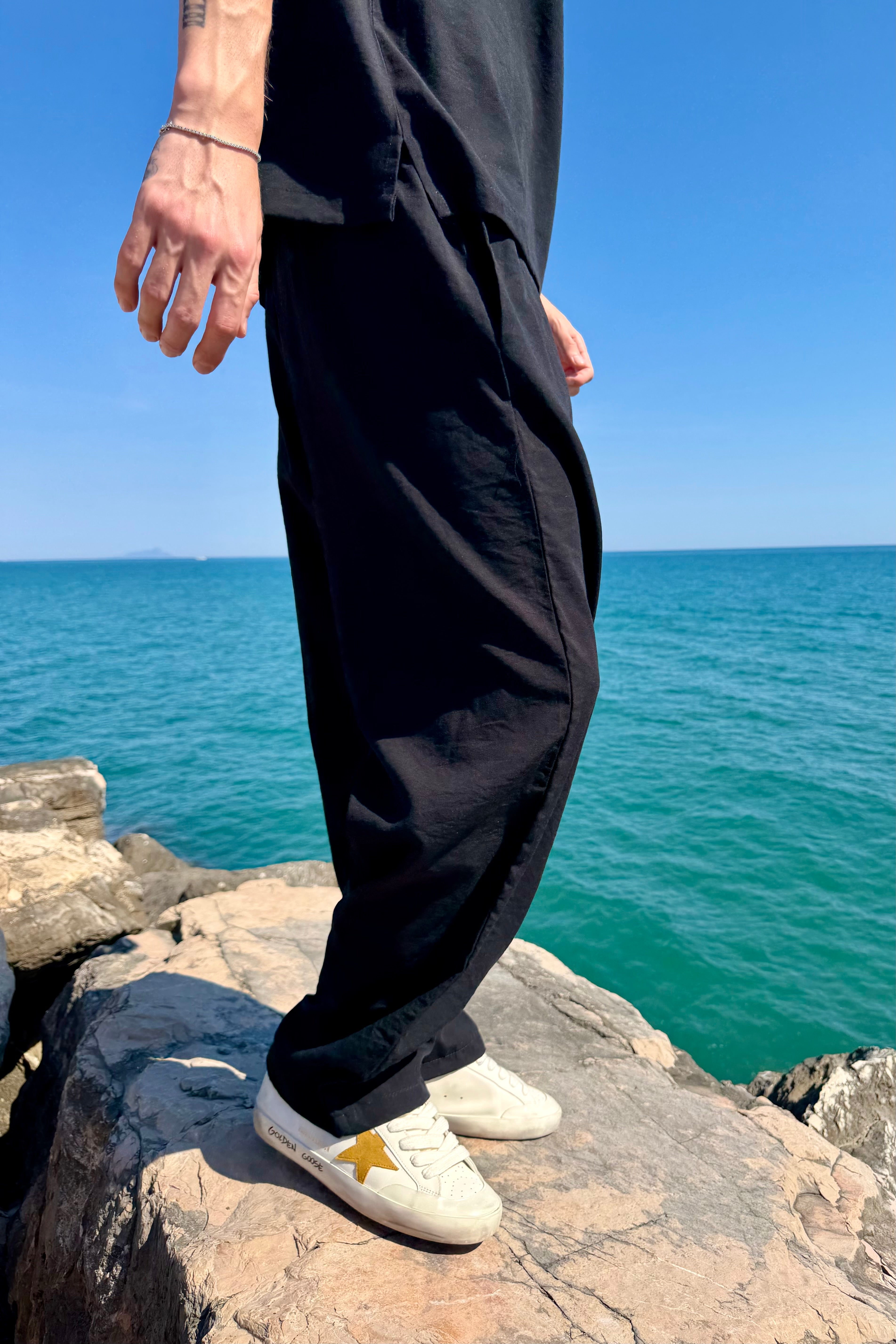 Pantalón Cancún de lino negro