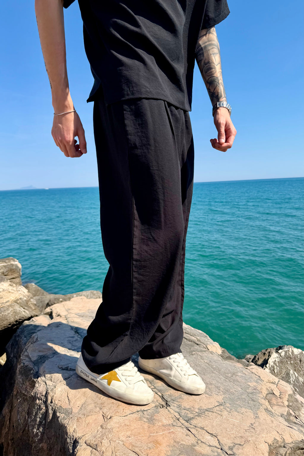 Pantalón Cancún de lino negro