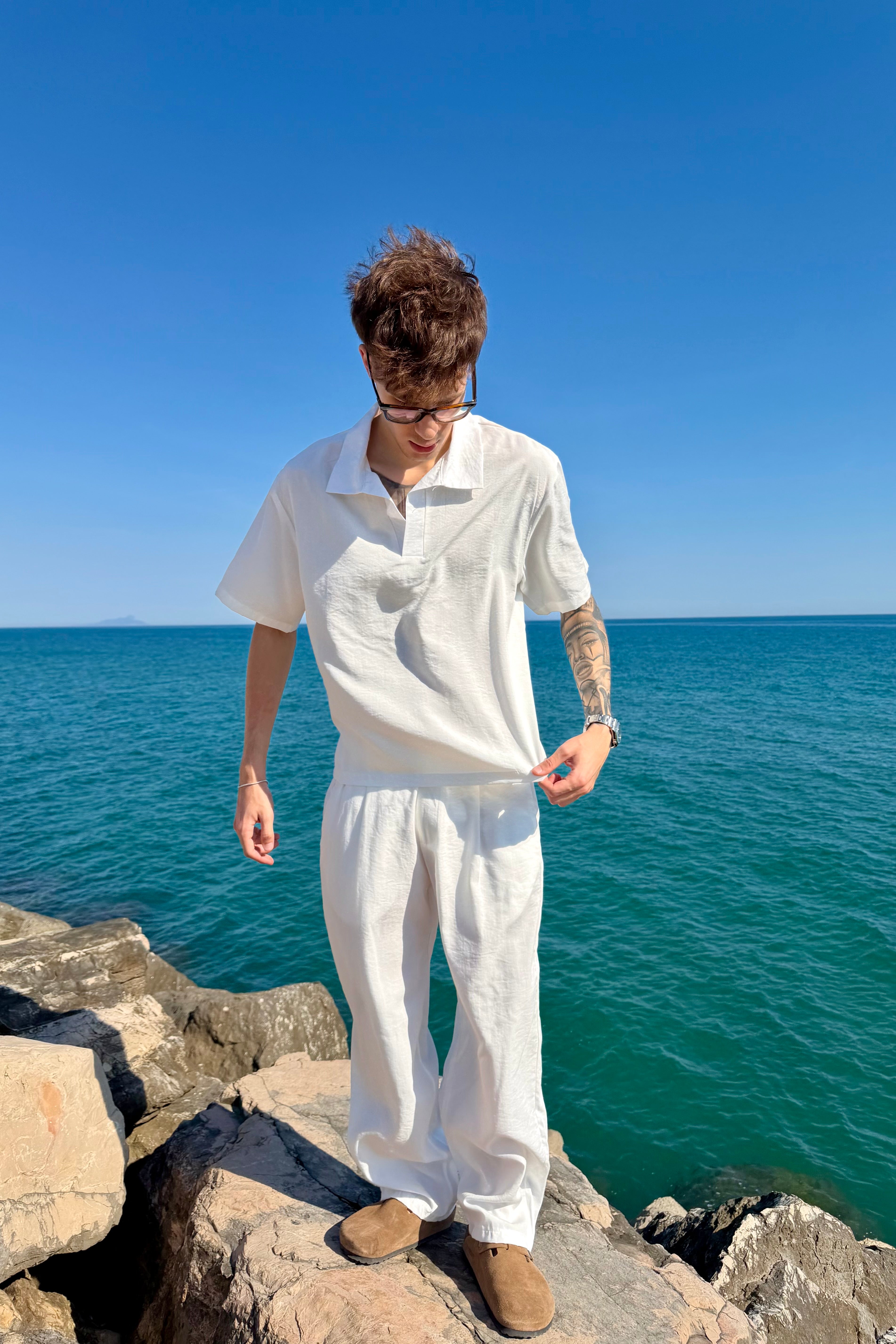 Pantalón Cancún de lino blanco