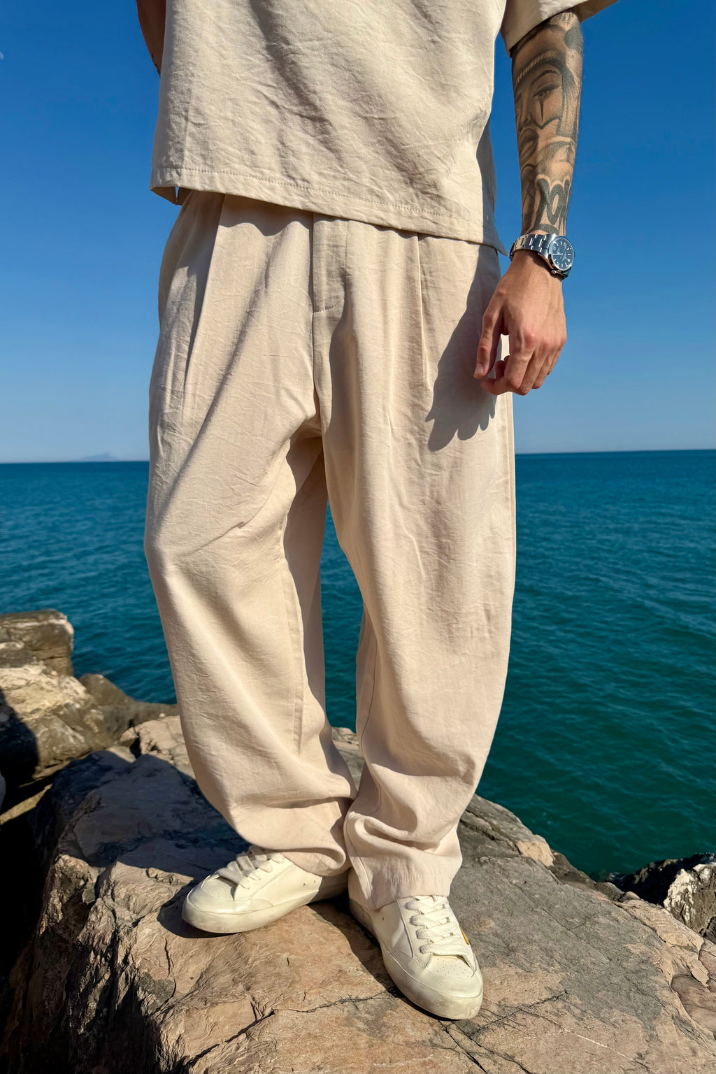 Pantalón Cancún de lino beige