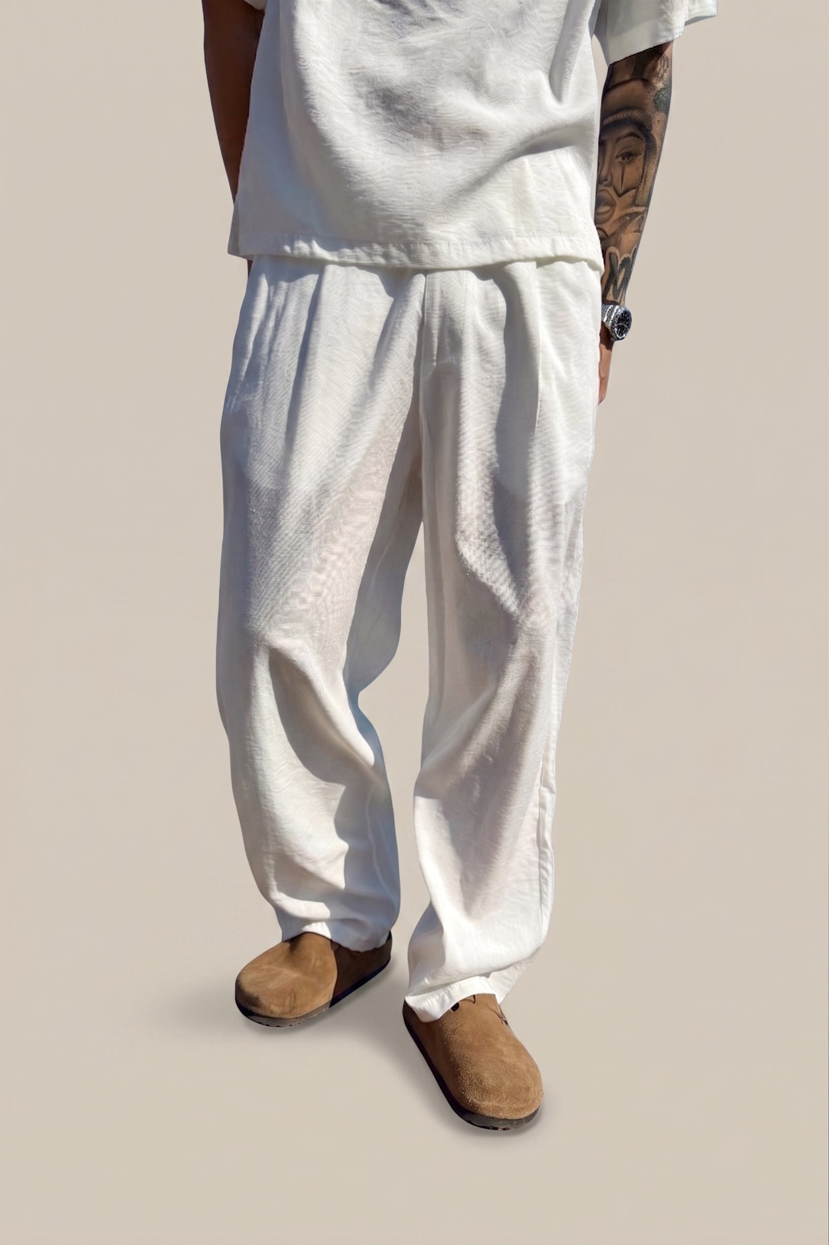 Pantalón Cancún de lino blanco