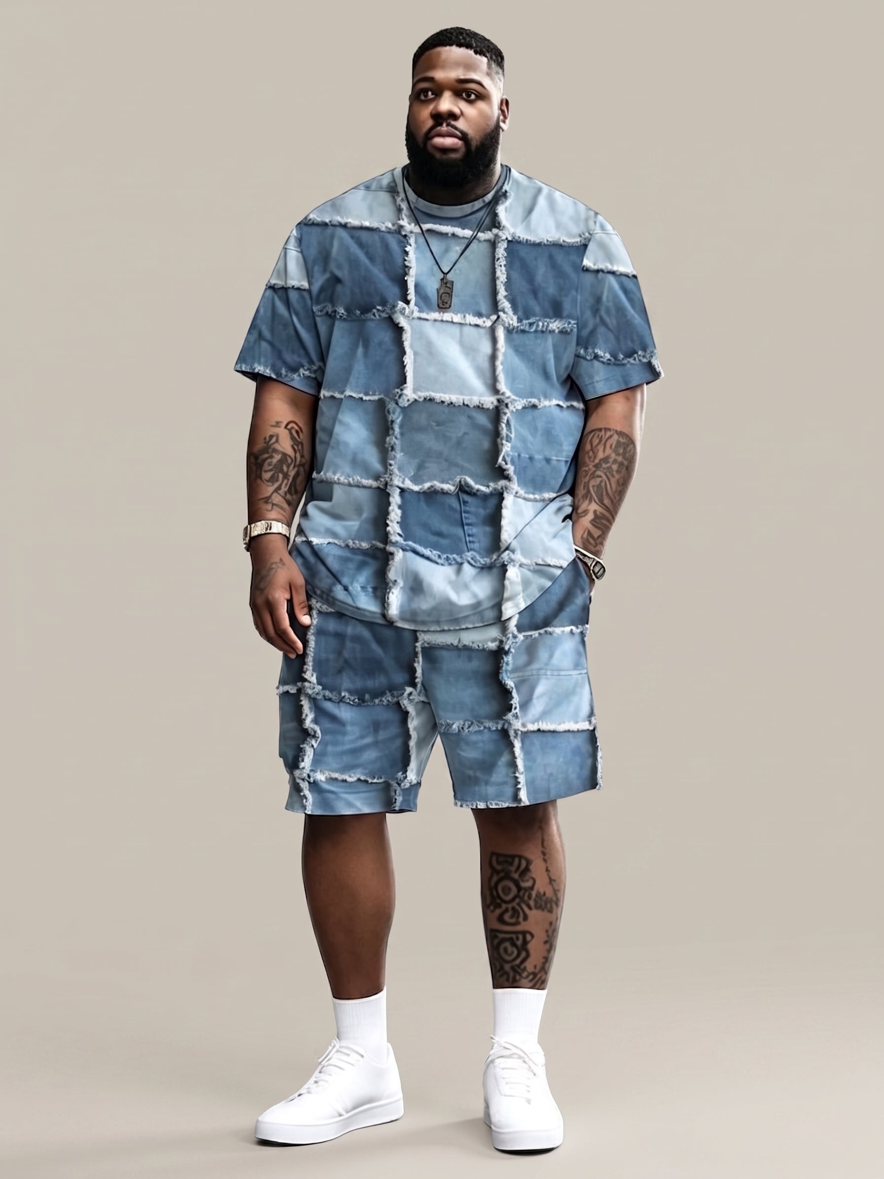 Traje informal con estampado de imitación de vaquero
