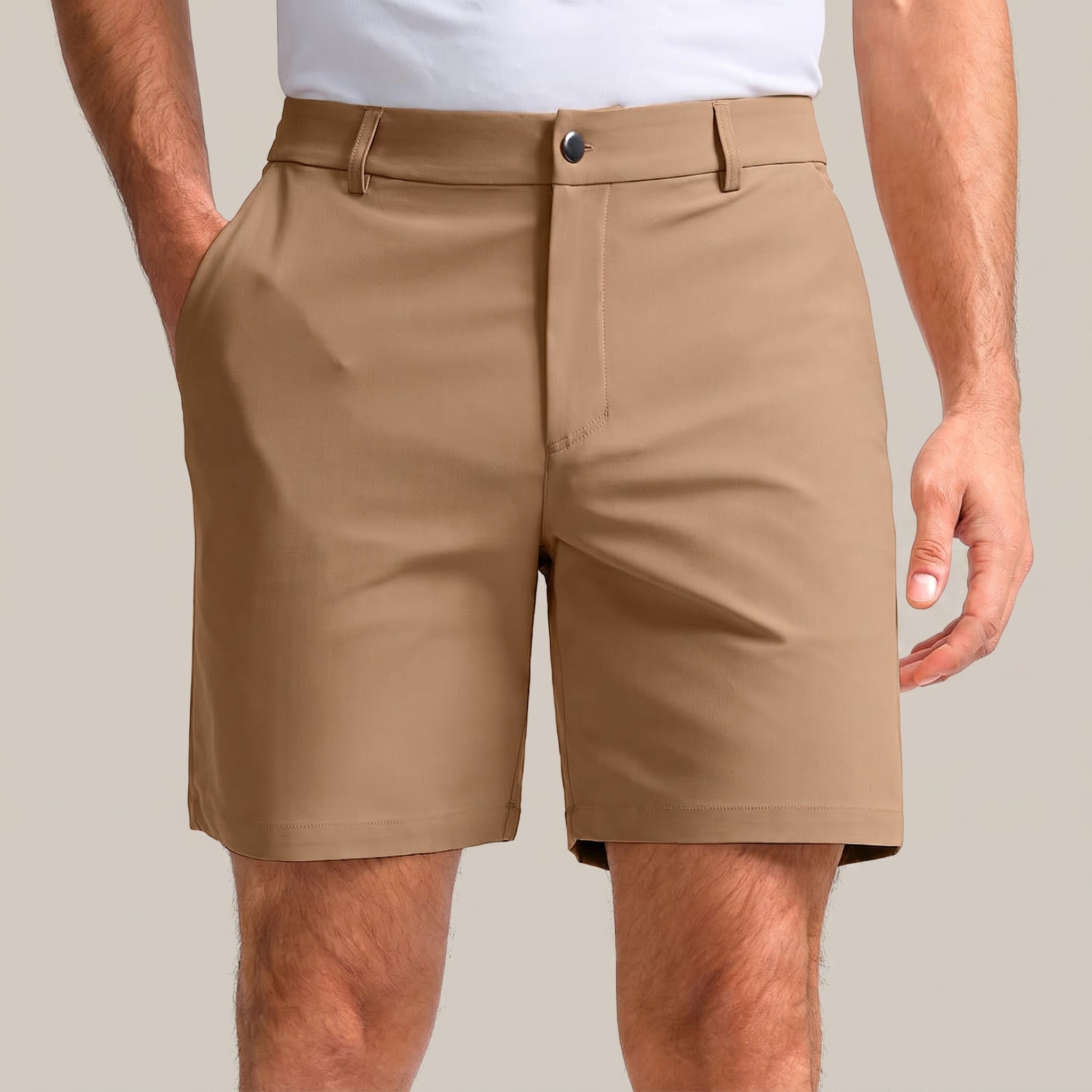 Pantalones cortos de trabajo informales para hombre con múltiples bolsillos