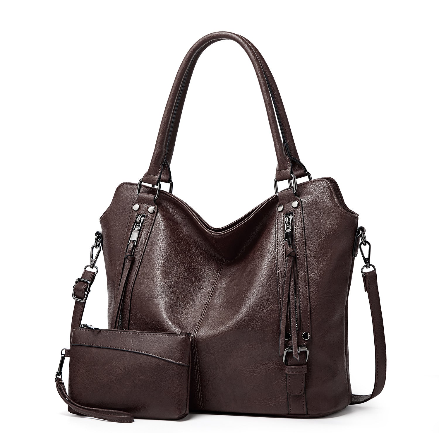 Bolso shopper de piel sintética para mujer: versátil, con compartimentos prácticos, incluye una bolsita 💼