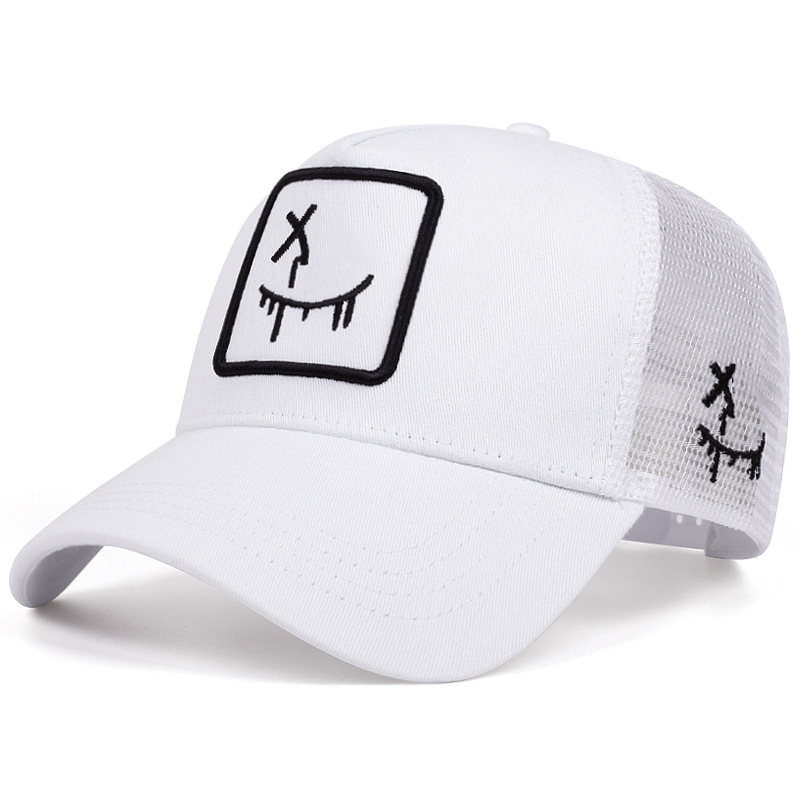 Gorra de béisbol unisex de estilo urbano con motivo de smiley