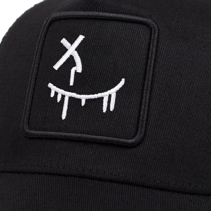 Gorra de béisbol unisex de estilo urbano con motivo de smiley