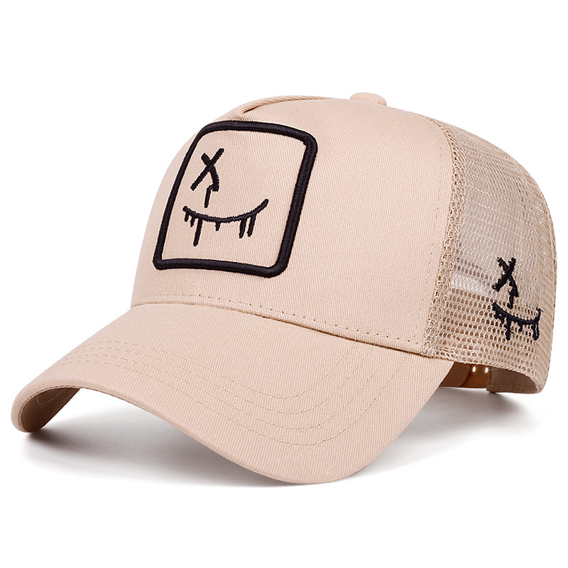 Gorra de béisbol unisex de estilo urbano con motivo de smiley