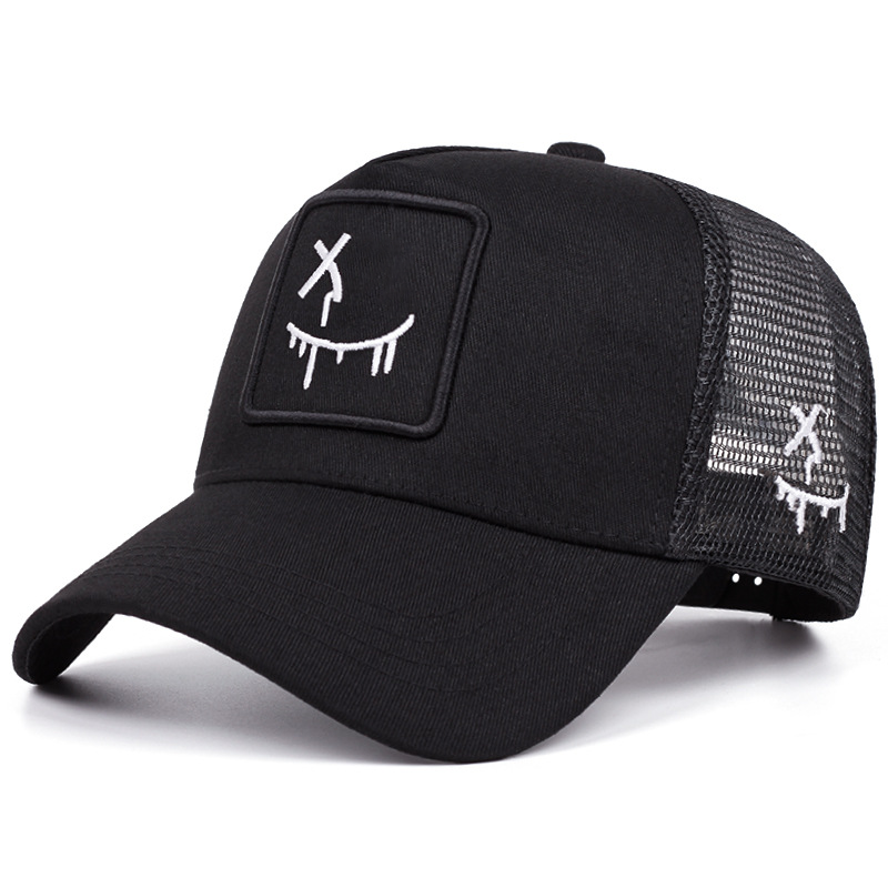 Gorra de béisbol unisex de estilo urbano con motivo de smiley