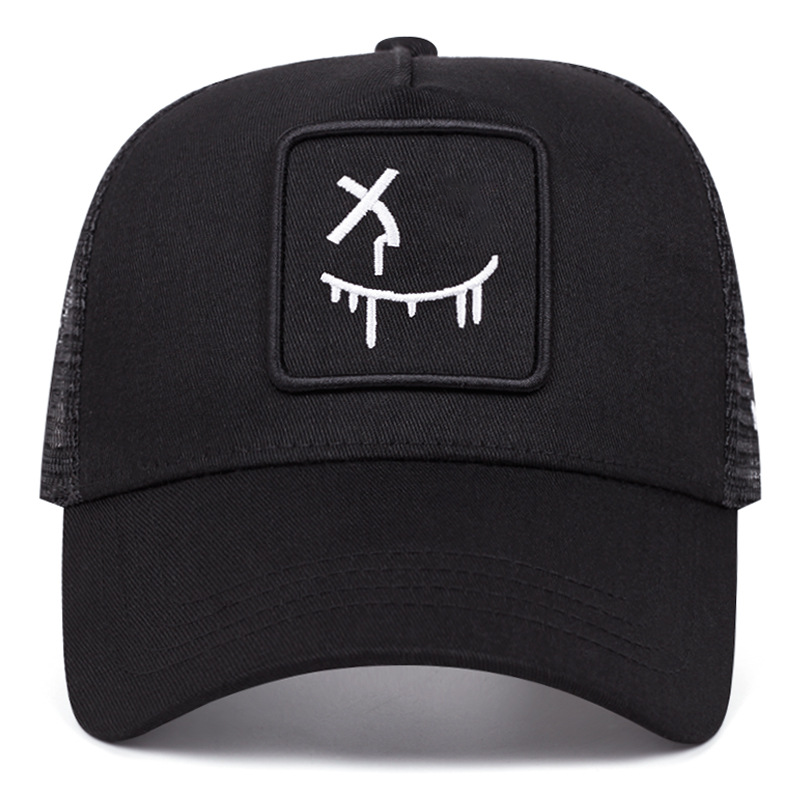 Gorra de béisbol unisex de estilo urbano con motivo de smiley
