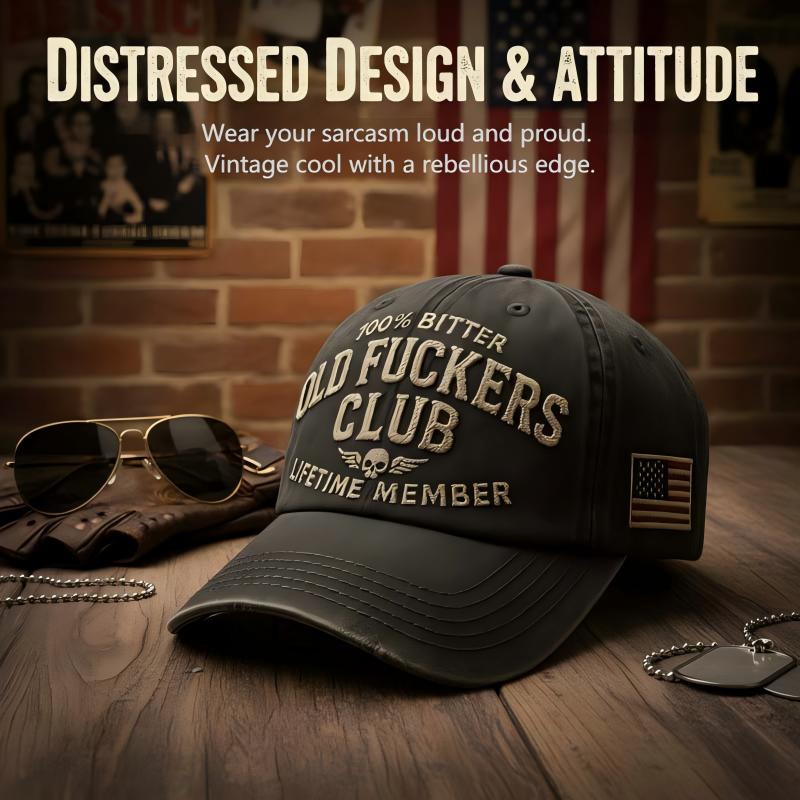 Gorra de béisbol vintage con un texto divertido